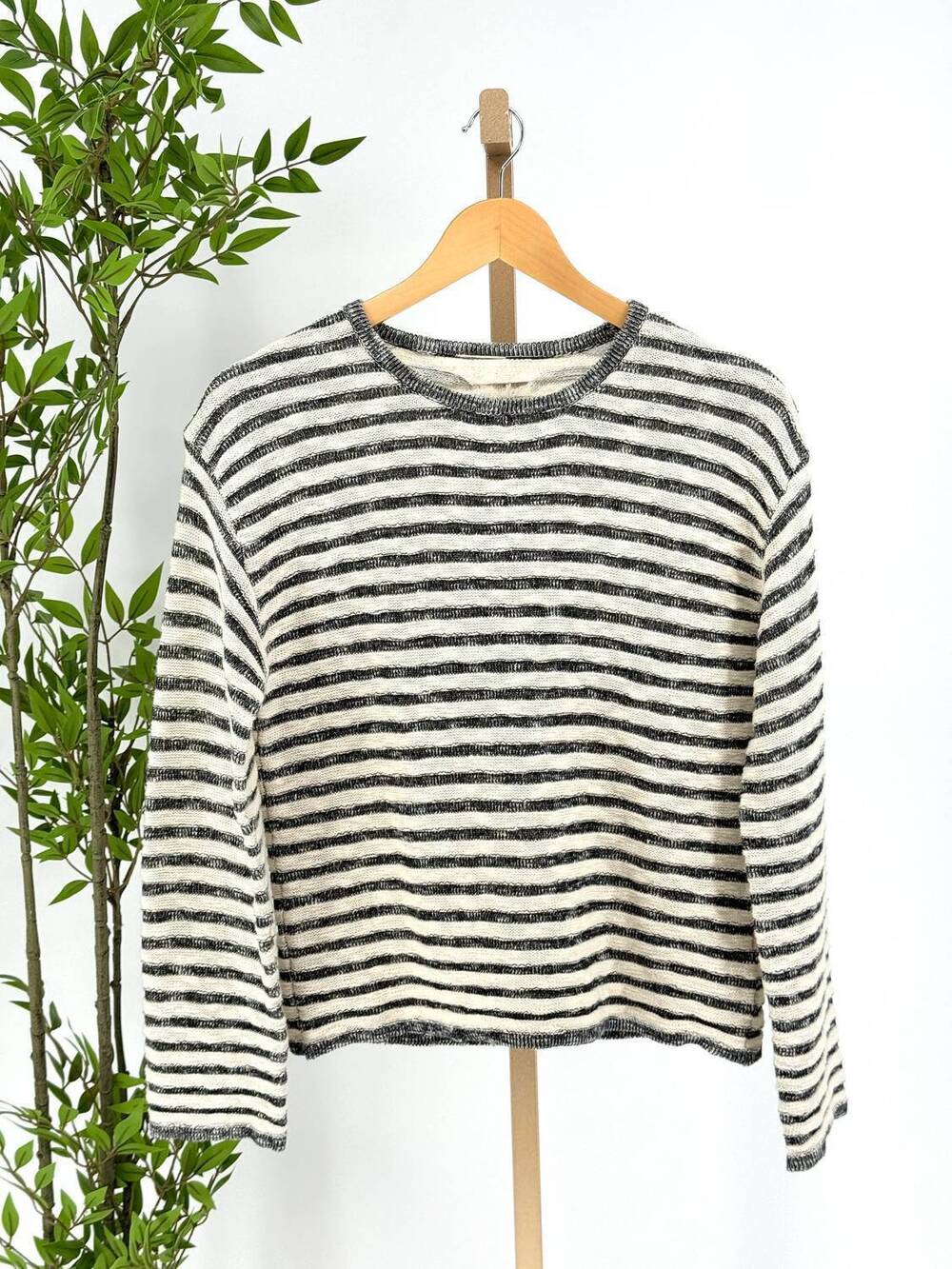 NEW VELVET HEART women's jak and rae parker sweater in black and white stripe